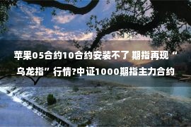 苹果05合约10合约安装不了 期指再现“乌龙指”行情?中证1000期指主力合约IM2211